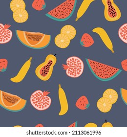 Patrón exótico sin fisuras en el estilo dibujado a mano. Fondo de repetición vectorial para tela de verano colorida