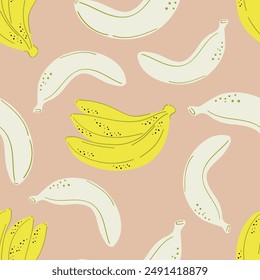 Patrón sin costuras de fruta exótica en estilo dibujado a mano. Vector repetir fondo para tela de verano colorida