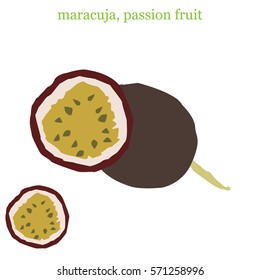 Exotic fruit. Vitamin for health. Maracuja, passion fruit.