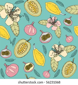 exotic fruits pattern