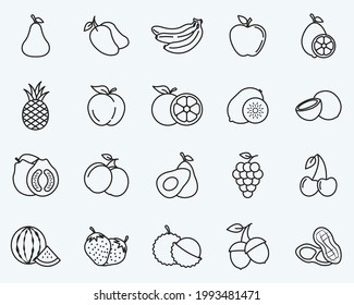 exotic fruits, vegetarian set icon symbol template for graphic and web design collection logo vector illustration
