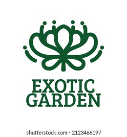 exotic garden flower Green nature logo concept design illustration