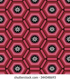 Exotic geometric Patterned geometric red. Colorful illustrations with Swatch.