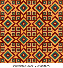 Exotic Geometric Seamless Pattern Retro Ethnic Tribal Mosaic Tile