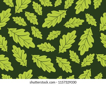 Exotic Green Floral Leaf Seamless Pattern Nature Illustration