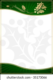 Exotic Green Holly Adorned Gift Card or Label with Room For Your Own Text. See my color and design variations on this theme.