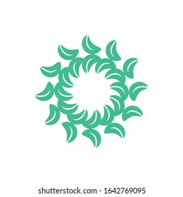 Exotic Green Leaf Vector Design. Mandala Green Leaf Design