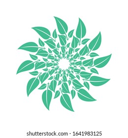 Exotic Green Leaf Vector Design,Green Leaf Mandala
