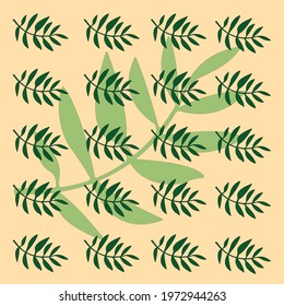 Exotic green pattern.Vintage vector botanical illustration. Great design for social media, postcards, print.
