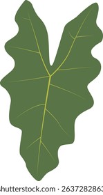 Exotic Green Tropical Leaves Illustration in Flat Design. Vector Element