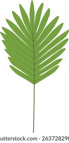 Exotic Green Tropical Leaves Illustration in Flat Design. Vector Element