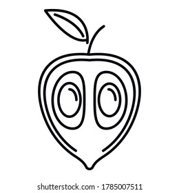 Exotic guava icon. Outline exotic guava vector icon for web design isolated on white background