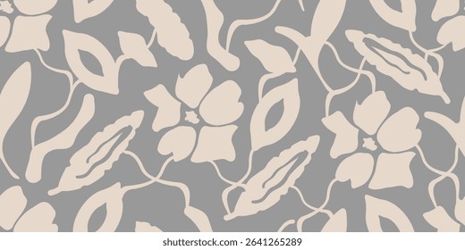 Exotic hand drawn flowers pastel color, seamless patterns with floral for fabric, textiles, clothing, wrapping paper, cover, banner, home decor, abstract backgrounds. Vector illustration