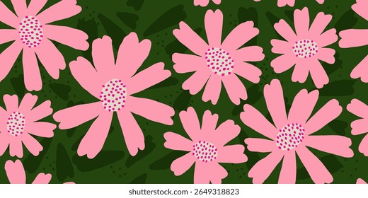 Exotic hand drawn flowers print, seamless patterns with floral and leopard for fabric, textiles, clothing, poster, cover, banner, wall art, home decor, abstract backgrounds.
