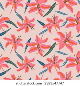 Exotic hand drawn flowers, seamless patterns with floral for fabric, textiles, clothing, wrapping paper, cover, banner, interior decor, wall art and abstract backgrounds. vector illustration.