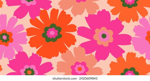 Exotische handgezeichnete Blumen, nahtlose Muster mit Blumen für Gewebe, Textilien, Kleidung, Umhüllungspapier, Deckel, Banner, Innendekor, abstrakte Hintergründe. Vektorgrafik.