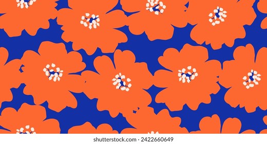 Exotic hand drawn flowers, seamless patterns with floral for fabric, textiles, clothing, wrapping paper, cover, banner, home decor, abstract backgrounds. Vector illustration.