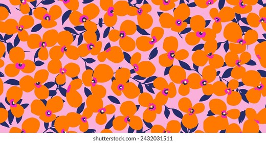 Exotic hand drawn flowers, seamless patterns with floral for fabric, textiles, clothing, wrapping paper, cover, banner, home decor, abstract backgrounds.