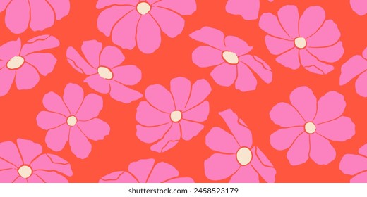 Exotic hand drawn flowers, seamless patterns with floral for fabric, textiles, clothing, wrapping paper, cover, banner, home decor, abstract backgrounds.