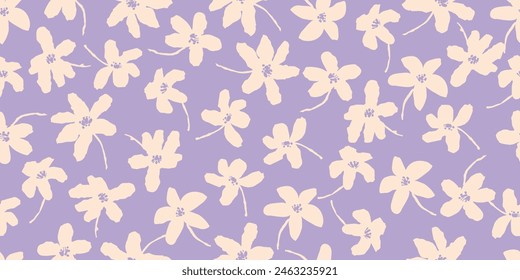 Exotic hand drawn flowers, seamless patterns with floral for fabric, textiles, clothing, wrapping paper, cover, banner, home decor, abstract backgrounds.