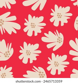 Exotic hand drawn flowers, seamless patterns with floral for fabric, textiles, clothing, wrapping paper, cover, banner, home decor, abstract backgrounds