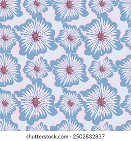 Exotic hand drawn flowers, seamless patterns with floral for fabric, textiles, clothing, wrapping paper, cover, banner, interior decor, abstract backgrounds. vector illustration.