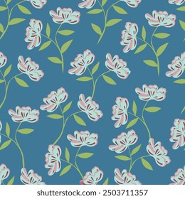 Exotic hand drawn flowers, seamless patterns with floral for fabric, textiles, clothing, wrapping paper, cover, banner, interior decor, abstract backgrounds. vector illustration.