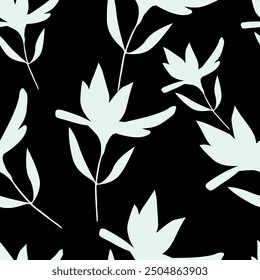 Exotische handgezeichnete Blumen, nahtlose Muster mit Blumen für Stoff, Textilien, Kleidung, Umschlagpapier, Bezug, Banner, Inneneinrichtung, abstrakte Hintergründe. Vektorgrafik.