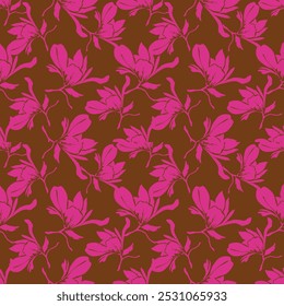 Exotic hand drawn flowers, seamless patterns with floral for fabric, textiles, clothing, wrapping paper, cover, banner, home decor, abstract backgrounds