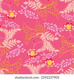 Exotic hand drawn flowers, seamless patterns with floral for fabric, textiles, clothing, wrapping paper, home decor. Vector illustration.