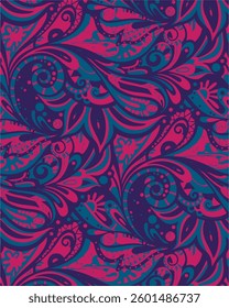 Exotic hand drawn flowers, seamless patterns with floral for fabric, textiles, clothing, wrapping paper, cover, banner, home decor, abstract backgrounds.