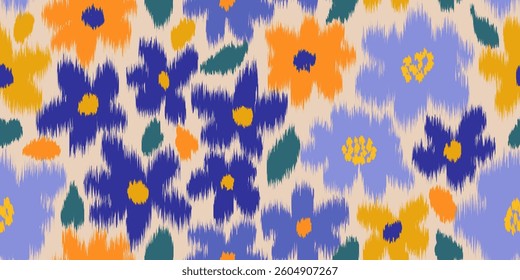 Exotic hand drawn flowers, seamless patterns embroidery ethnic style with floral for fabric, textiles, packaging, wallpaper, wall art, home decor, abstract backgrounds. Vector illustration.