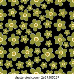 Exotic hand drawn flowers, seamless patterns with floral for fabric, textiles, clothing, wrapping paper, cover, banner, home decor, abstract backgrounds. Vector illustration