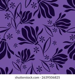 Exotic hand drawn flowers, seamless patterns with floral for fabric, textiles, clothing, wrapping paper, cover, banner, home decor, abstract backgrounds. Vector illustration