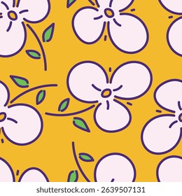 Exotic hand drawn flowers, seamless patterns with floral for fabric, textiles, clothing, wrapping paper, cover, banner, home decor, abstract backgrounds. Vector illustration