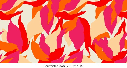 Exotic hand drawn flowers, seamless patterns with floral for fabric, textiles, clothing, wrapping paper, cover, banner, home decor, abstract backgrounds. Vector illustration.