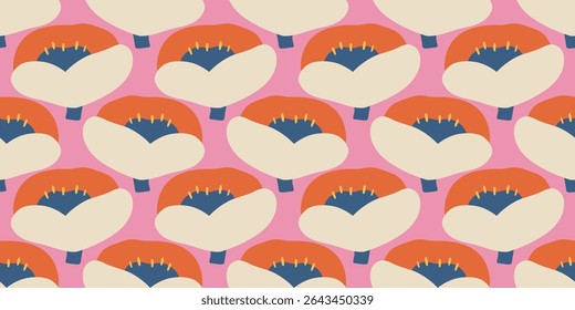 Exotic hand drawn flowers, seamless patterns with floral for fabric, textiles, clothing, wrapping paper, cover, banner, home decor, abstract backgrounds. Vector illustration.
