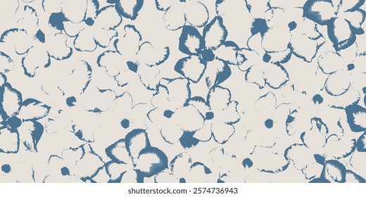 Exotic hand-drawn flowers, seamless patterns with floral for fabric, textiles, clothing, wrapping paper, covers, banners, home decor, and abstract backgrounds, vector illustrations.