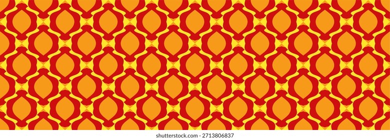 Exotic ikat style repeating background design with rich warm tones ideal for decorative fabric prints and wallpapers