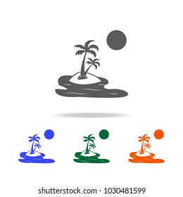 exotic island icon. Element of Beach holidays multi colored icons for mobile concept and web apps. Thin line icon for website design and development, app development on white background