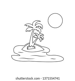 exotic island icon. Element of Beach for mobile concept and web apps icon. Outline, thin line icon for website design and development, app development