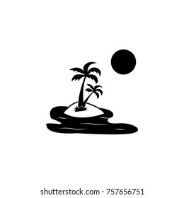 exotic island icon on white background
