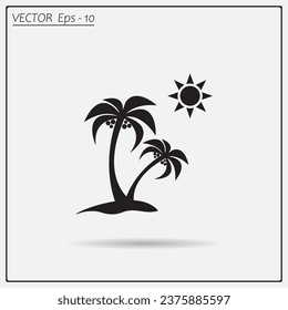 exotic island web icon. vector design