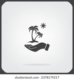exotische Insel-Web-Ikone. Vektordesign