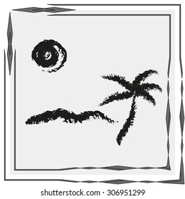 exotic island web icon. vector design