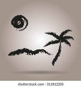 exotic island web icon. vector design