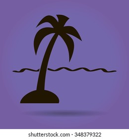 exotic island web icon. vector design
