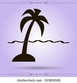 exotic island web icon. vector design