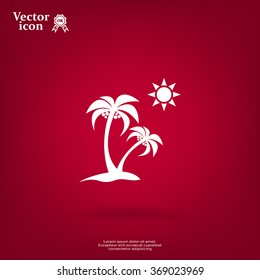 exotic island web icon. vector design