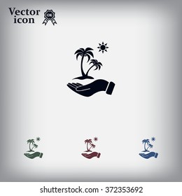 exotic island web icon. vector design